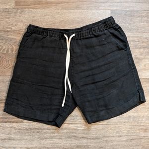 Black Linen Shorts